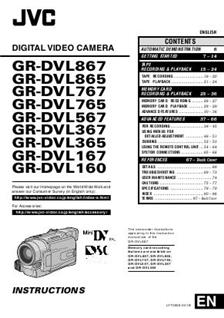 JVC GR DVL 765 manual. Camera Instructions.
