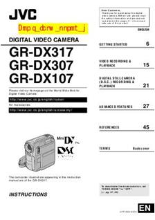 JVC GR DX 307 manual. Camera Instructions.