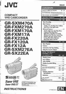JVC GR SX 22 manual. Camera Instructions.