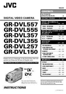 JVC GR DVL 357 manual. Camera Instructions.