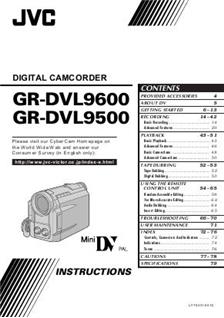 JVC GR DVL 9600 manual. Camera Instructions.