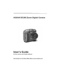 Kodak DC 265 manual. Camera Instructions.