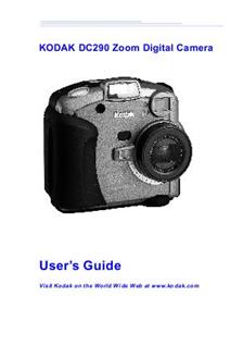 Kodak DC 290 manual. Camera Instructions.