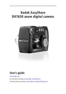 Kodak DX 7630 manual. Camera Instructions.