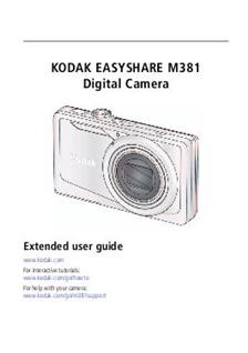 Kodak EasyShare M 381 manual. Camera Instructions.