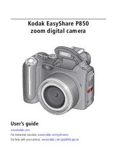 Kodak P 850 manual. Camera Instructions.