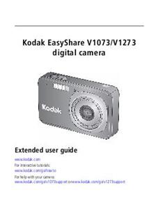 Kodak EasyShare V 1073 manual. Camera Instructions.