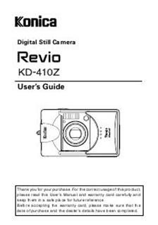 Konica KD 410 Z manual. Camera Instructions.