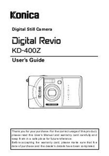 Konica KD 400 Z manual. Camera Instructions.