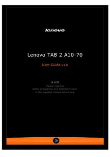 Lenovo Tab 2 A10-70 manual. Camera Instructions.
