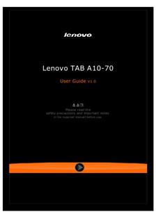 Lenovo Tab A 10-70 manual. Camera Instructions.