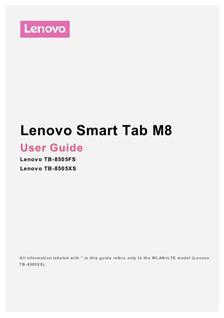 Lenovo Smart Tab M8 manual. Camera Instructions.