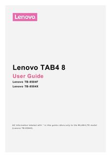 Lenovo Tab 4 8 manual. Camera Instructions.