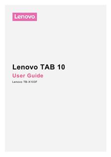 Lenovo Tab 10 manual. Camera Instructions.