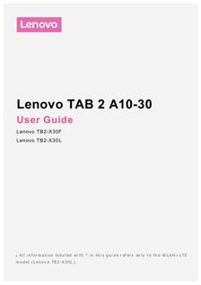 Lenovo Tab 2 A10-30 manual. Camera Instructions.