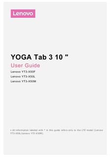 Lenovo Yoga Tab 3 10 manual. Camera Instructions.