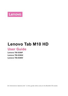 Lenovo Tab M10 - X306 manual. Camera Instructions.