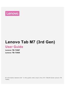 Lenovo Tab M7 3rd Generation manual. Camera Instructions.