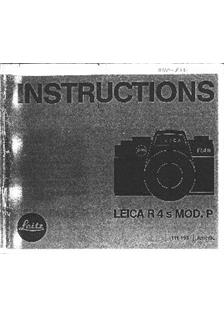 Leica R 4 s manual. Camera Instructions.