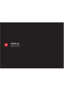 Leica CL manual. Camera Instructions.