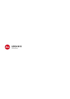 Leica M 10 manual. Camera Instructions.