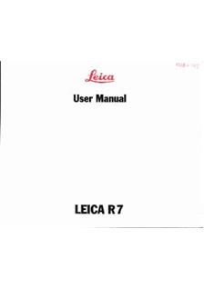 Leica R 7 manual. Camera Instructions.