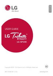LG Tribute Dynasty manual. Camera Instructions.