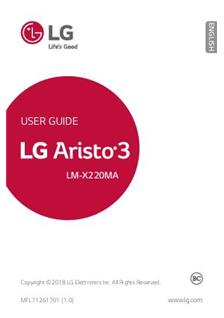 LG Aristo 3 manual. Camera Instructions.