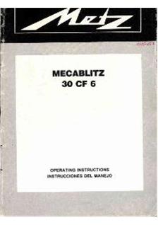 Metz 30 CF 6 manual. Camera Instructions.