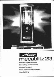 Metz 213 manual. Camera Instructions.