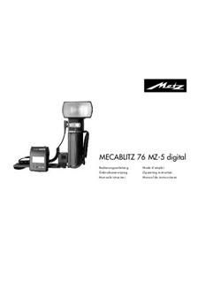 Metz 76 MZ 5 manual. Camera Instructions.