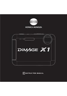 Minolta Dimage X 1 manual. Camera Instructions.