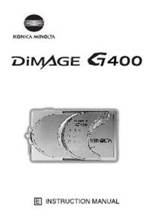 Minolta Dimage G 400 manual. Camera Instructions.