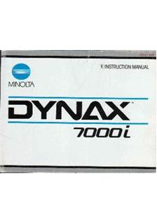 Minolta Dynax 7000 i manual. Camera Instructions.