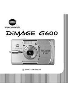 Minolta Dimage G 600 manual. Camera Instructions.