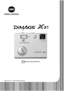 Minolta Dimage X 31 manual. Camera Instructions.