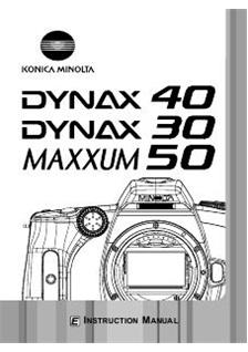Minolta Dynax 30 manual. Camera Instructions.