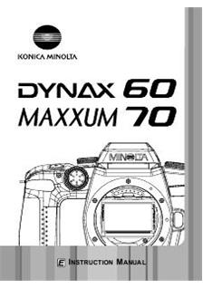 Minolta Dynax 60 manual. Camera Instructions.