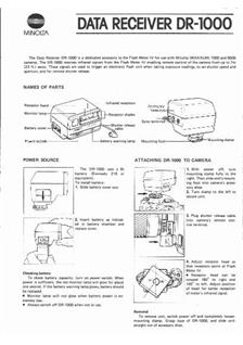 Minolta Flashmeter 4 manual. Camera Instructions.