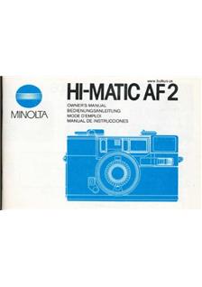 Minolta HiMatic AF 2 manual. Camera Instructions.