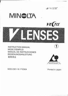 Minolta V Lenses - misc manual. Camera Instructions.