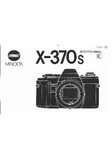 Minolta X 370 S manual. Camera Instructions.