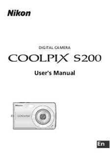 Nikon Coolpix S200 manual. Camera Instructions.