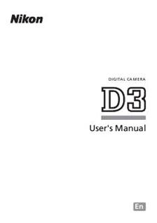 Nikon D3 manual. Camera Instructions.