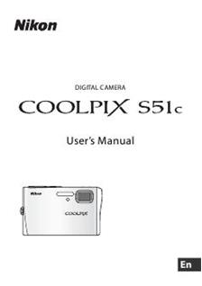 Nikon Coolpix S51 C manual. Camera Instructions.