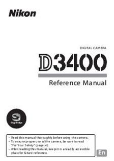 Nikon D3400 manual. Camera Instructions.