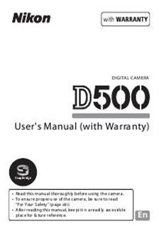 Nikon D500 manual. Camera Instructions.