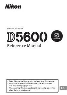 Nikon D5600 manual. Camera Instructions.