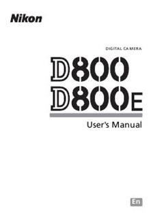 Nikon D800 E manual. Camera Instructions.