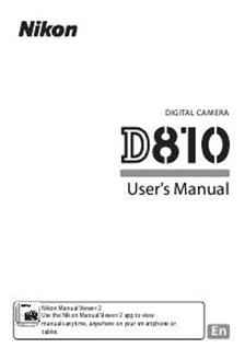 Nikon D810 manual. Camera Instructions.